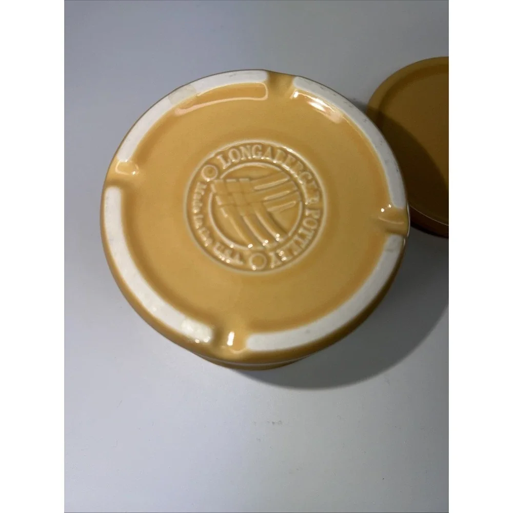 Longaberger Pottery Woven Traditions‎ Yellow Butternut Pint Crock with Lid